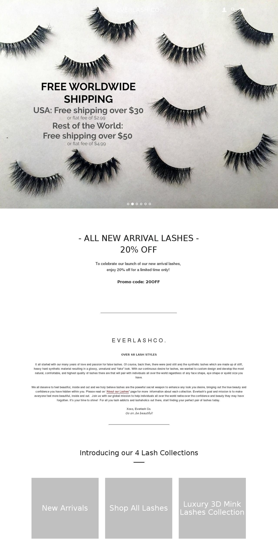 everlashco.com — Shopify storefront screenshot