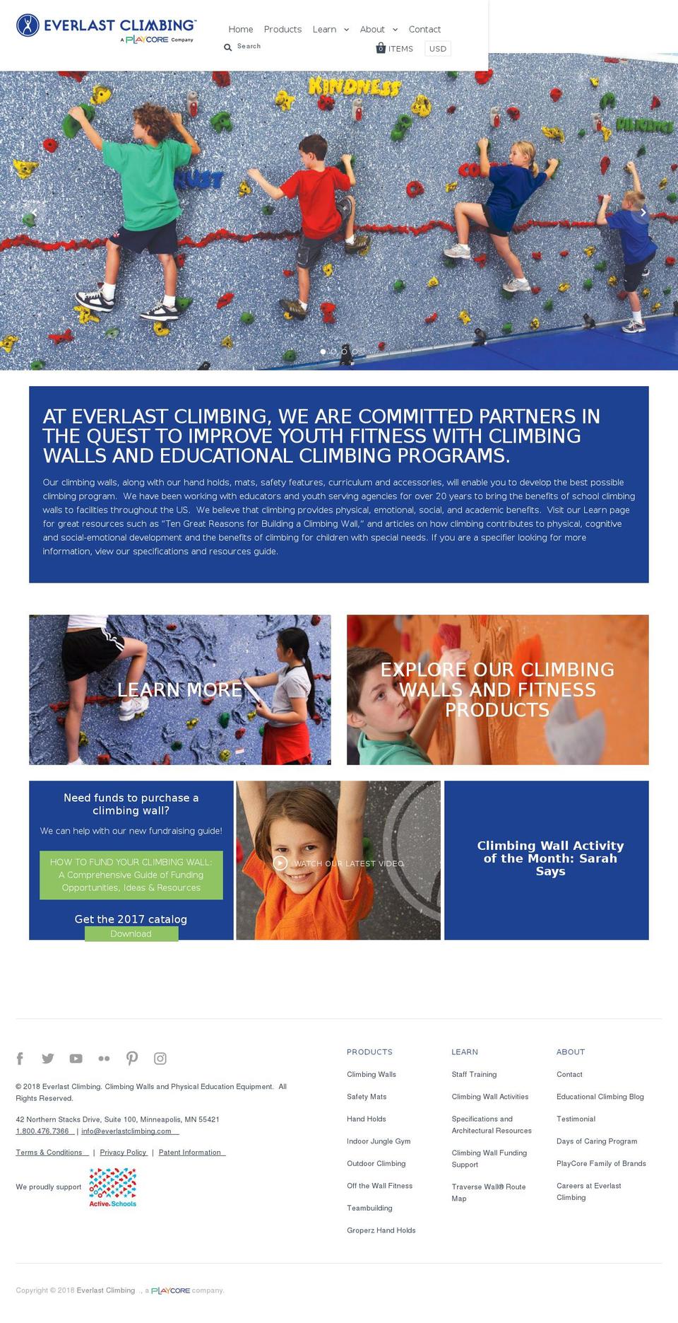 everlastclimbing.com shopify website screenshot