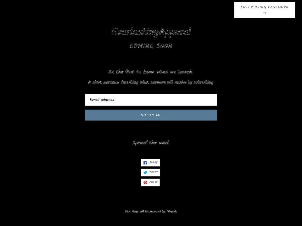 everlastingapparel.com — Shopify storefront screenshot