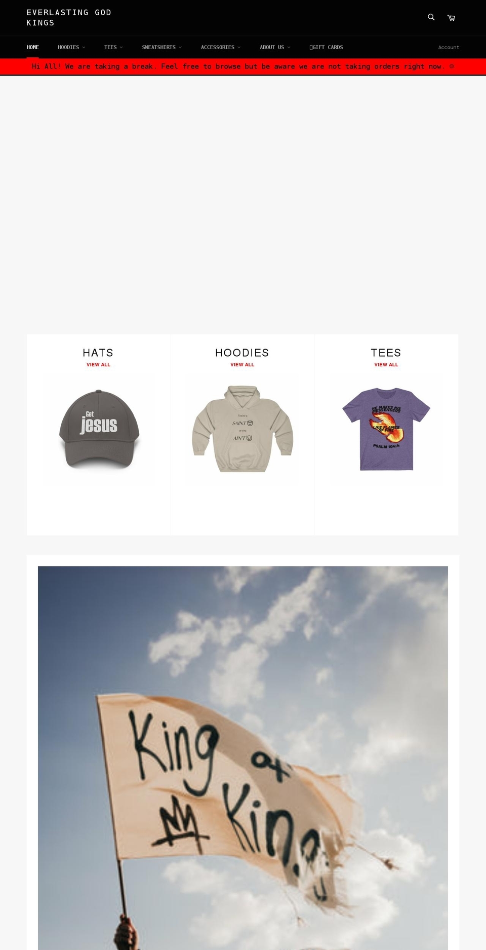 everlastinggodkings.com shopify website screenshot