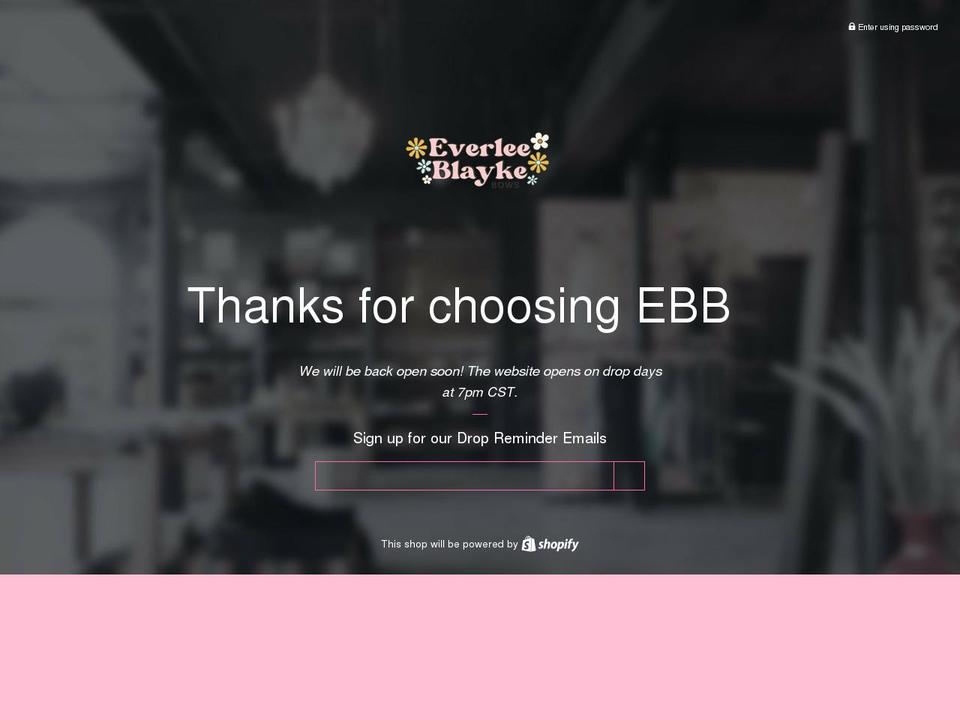 everleeblaykebows.com shopify website screenshot