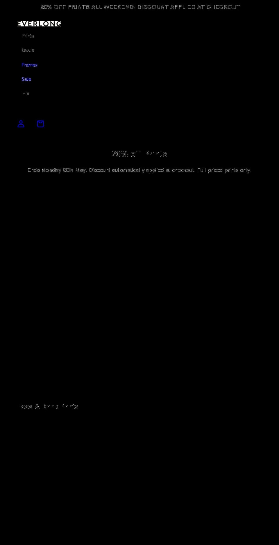 everlongprintco.com shopify website screenshot