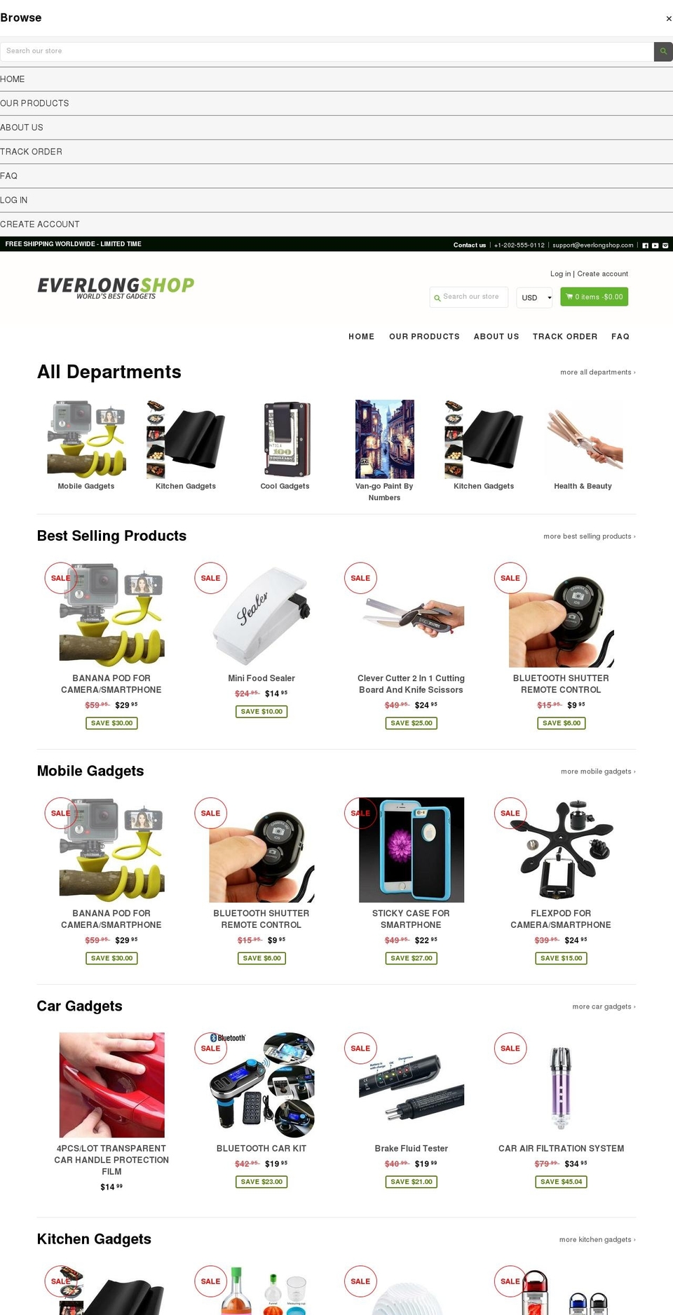 everlongshop.com shopify website screenshot