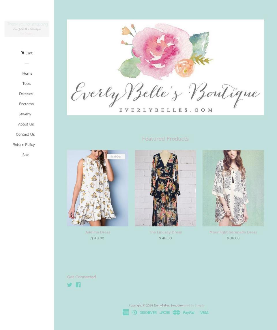 everlybelles.com — Shopify storefront screenshot