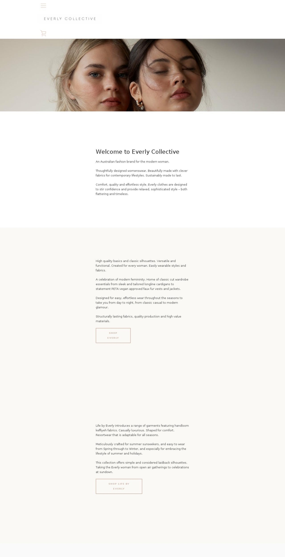 Narrative with Laybuy Shopify theme site example everlycollective.com.au