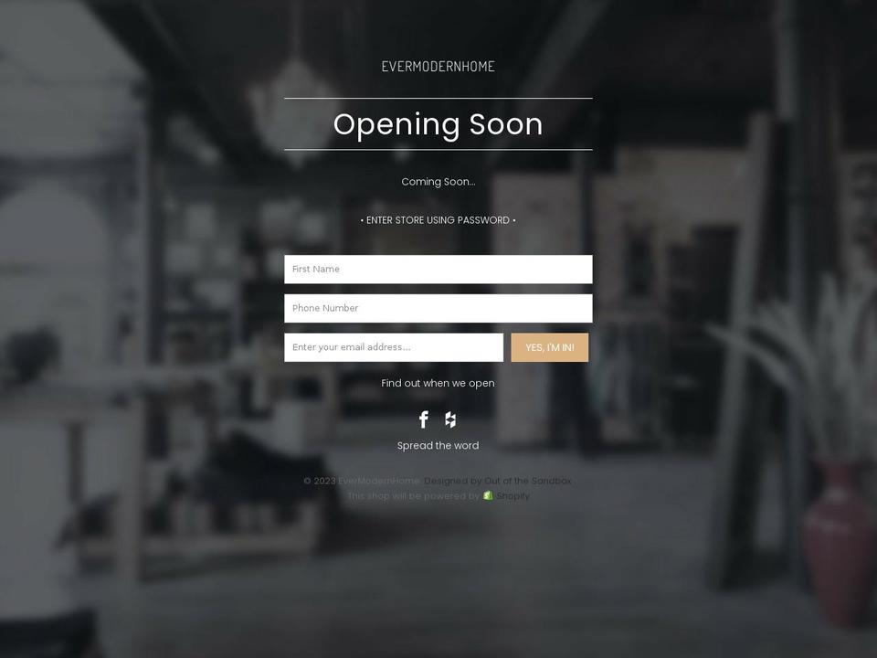 evermodernhome.com shopify website screenshot