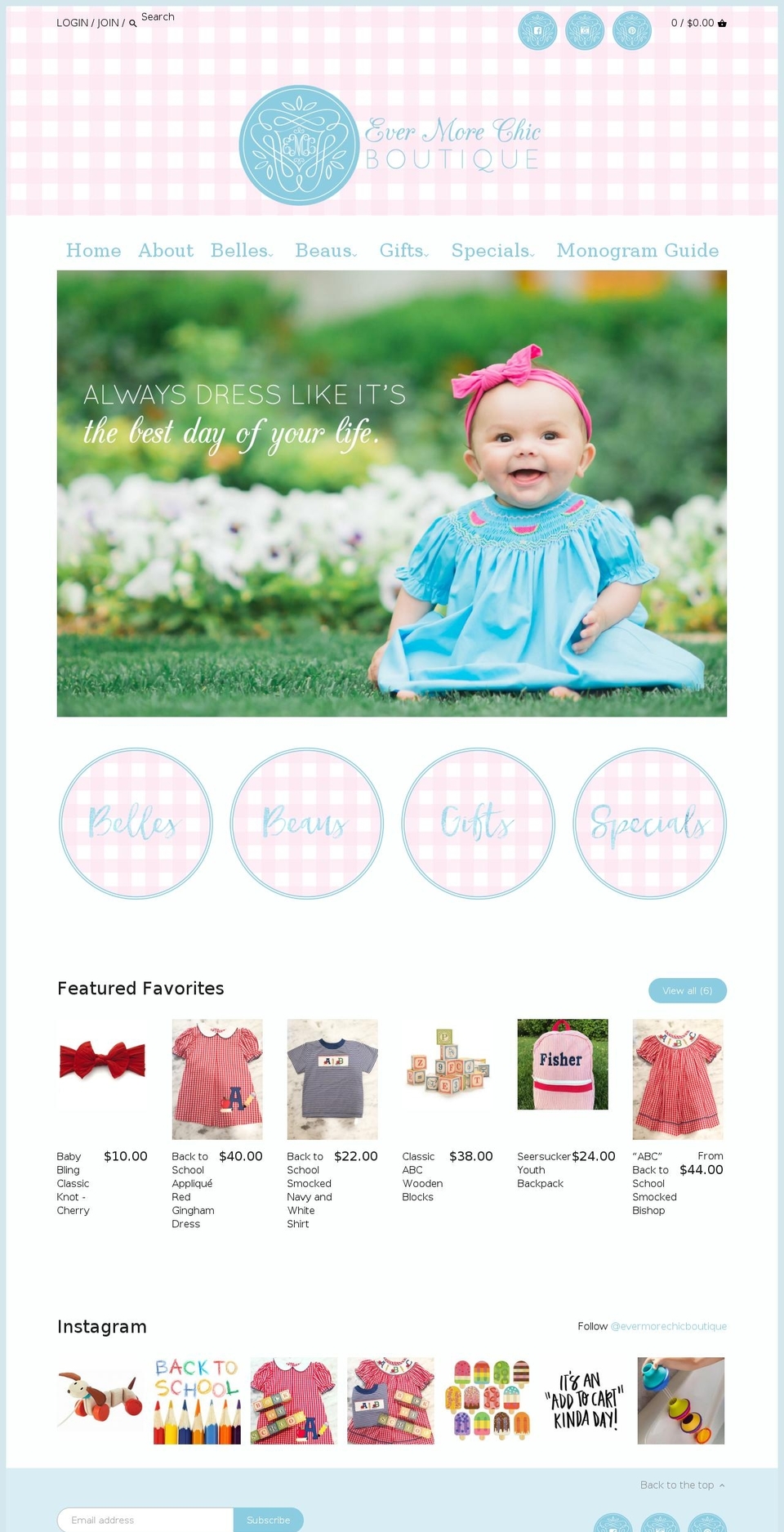 evermorechicboutique.com shopify website screenshot