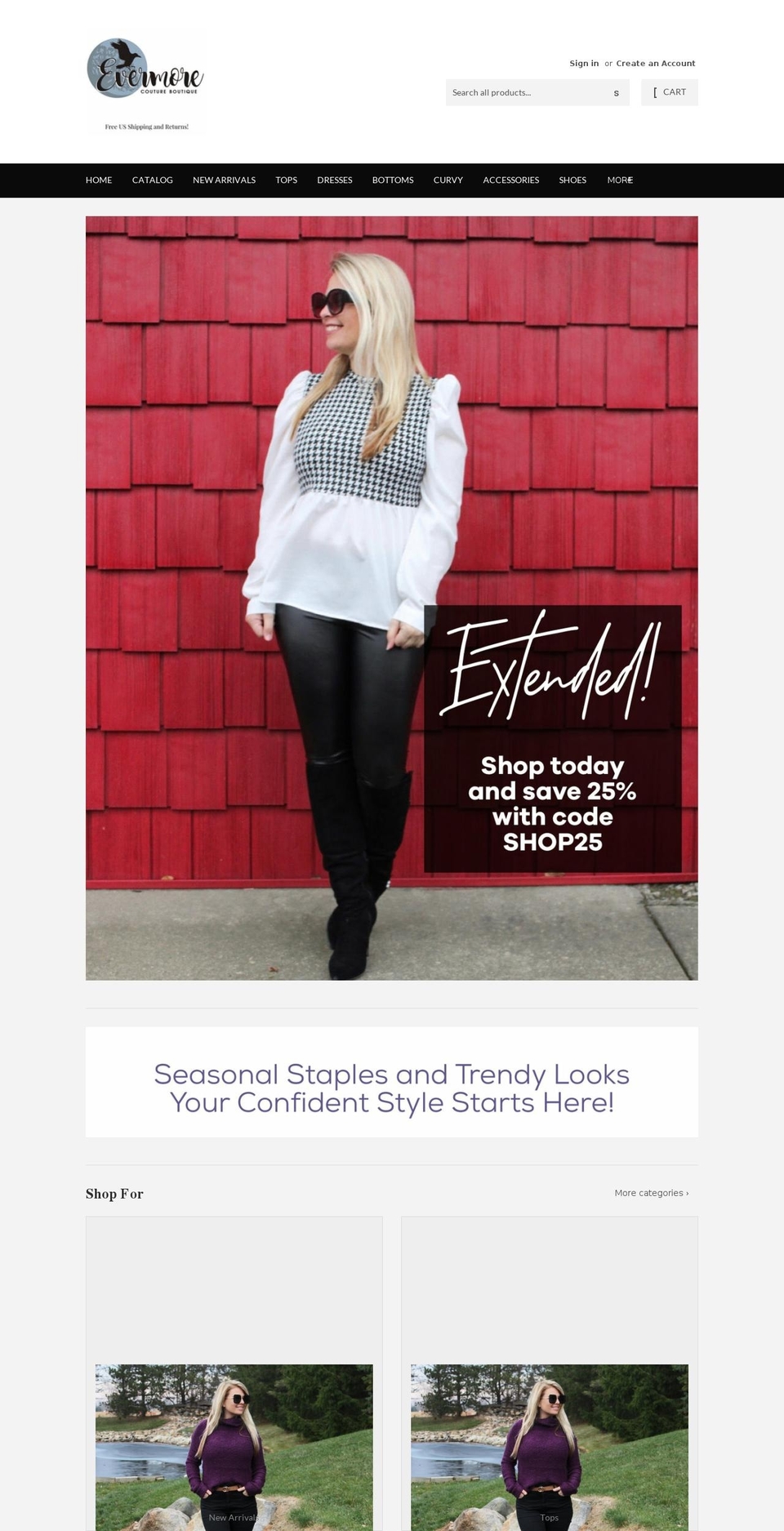 evermorecoutureboutique.com shopify website screenshot