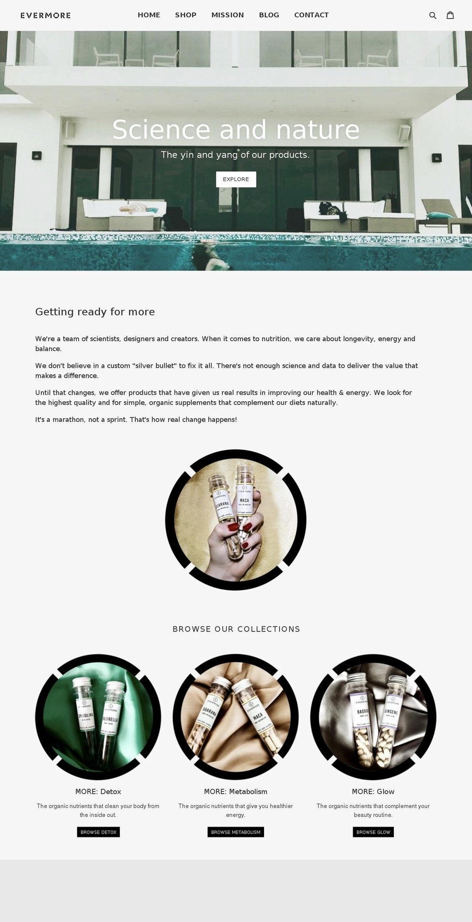evermoredrinks.com shopify website screenshot