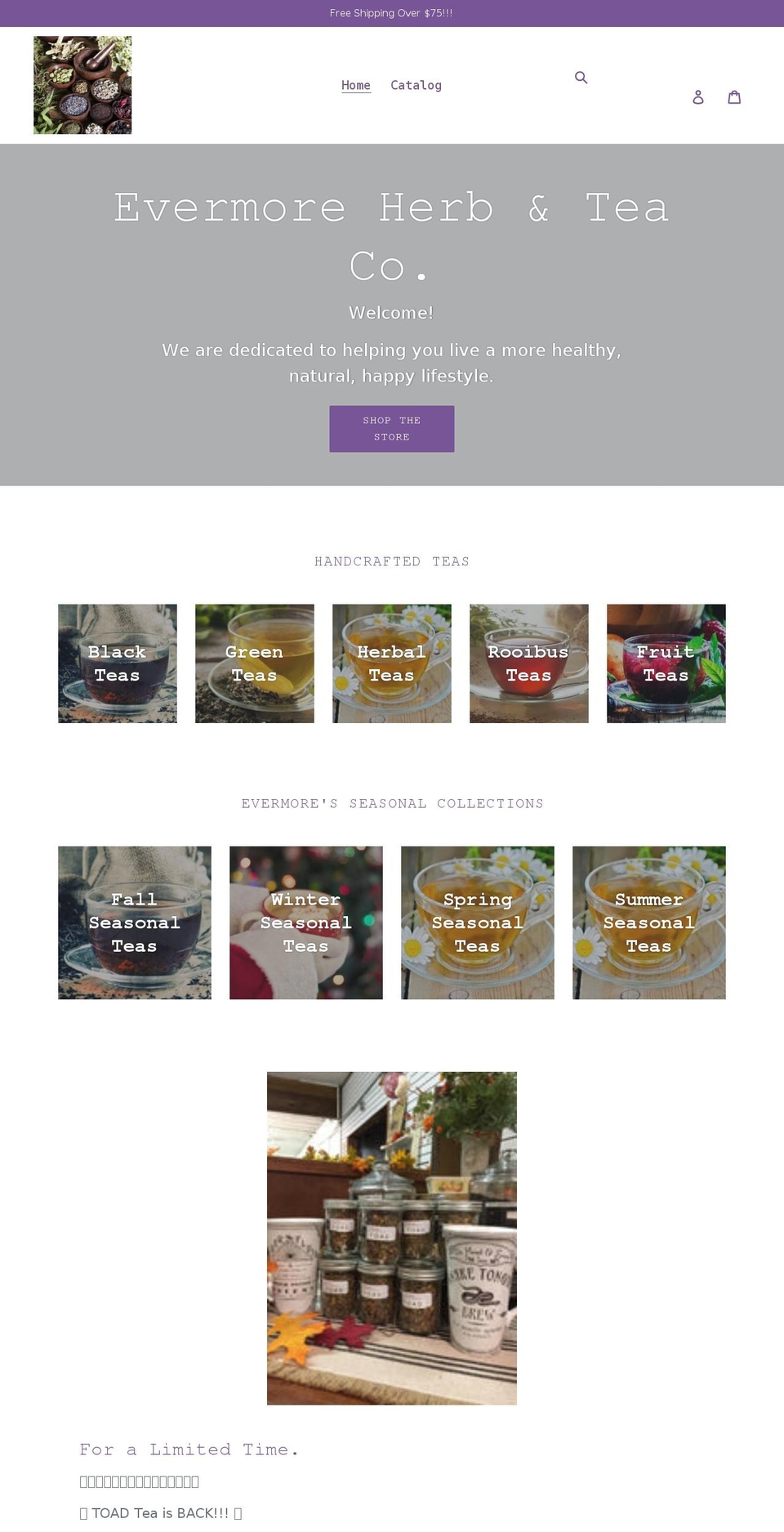 evermoreherb.com shopify website screenshot