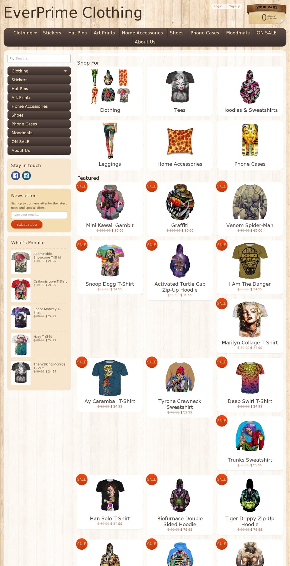 everprimeclothing.com — Shopify storefront screenshot