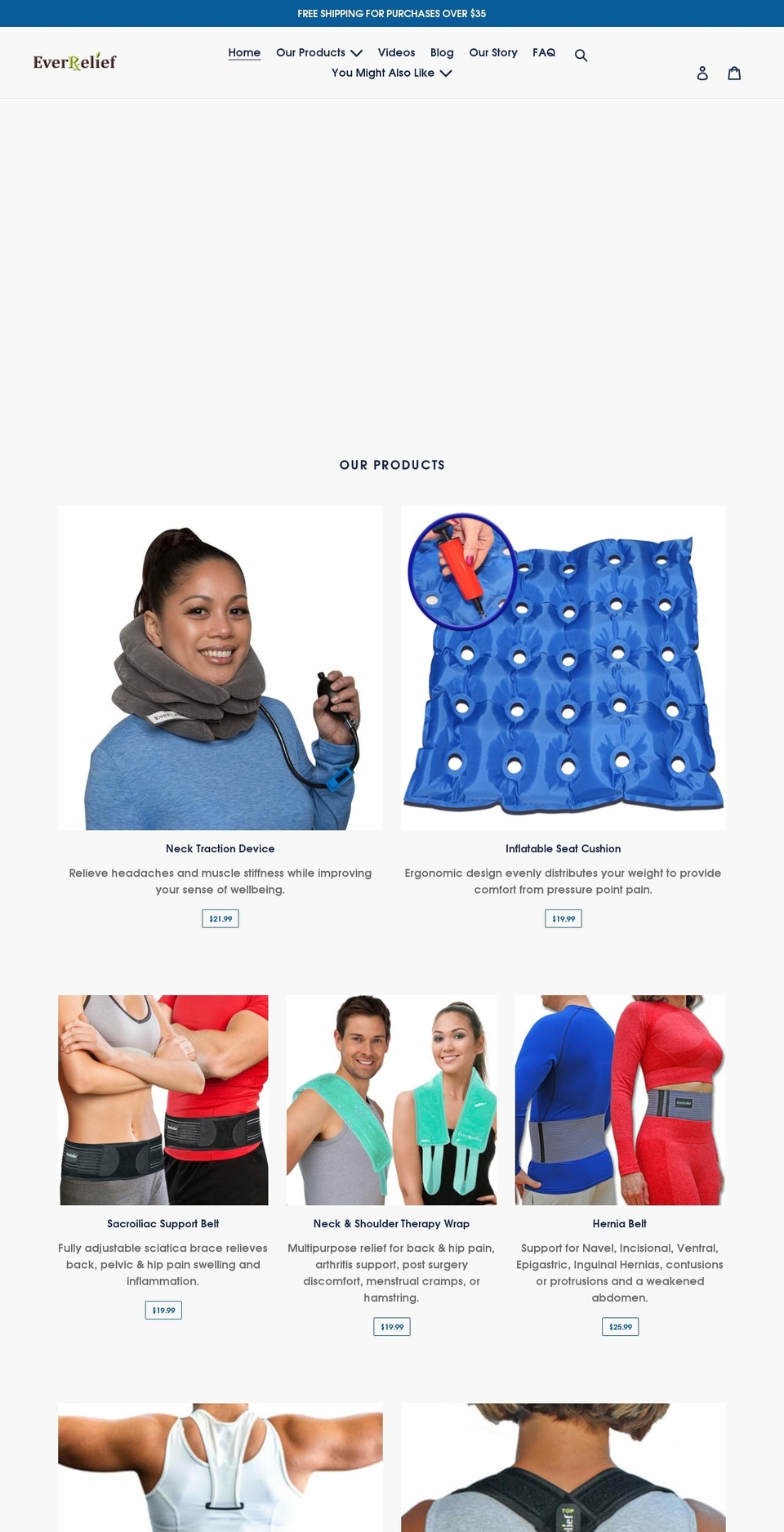 everrelief.com shopify website screenshot