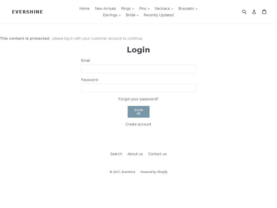 evershineinc.com shopify website screenshot