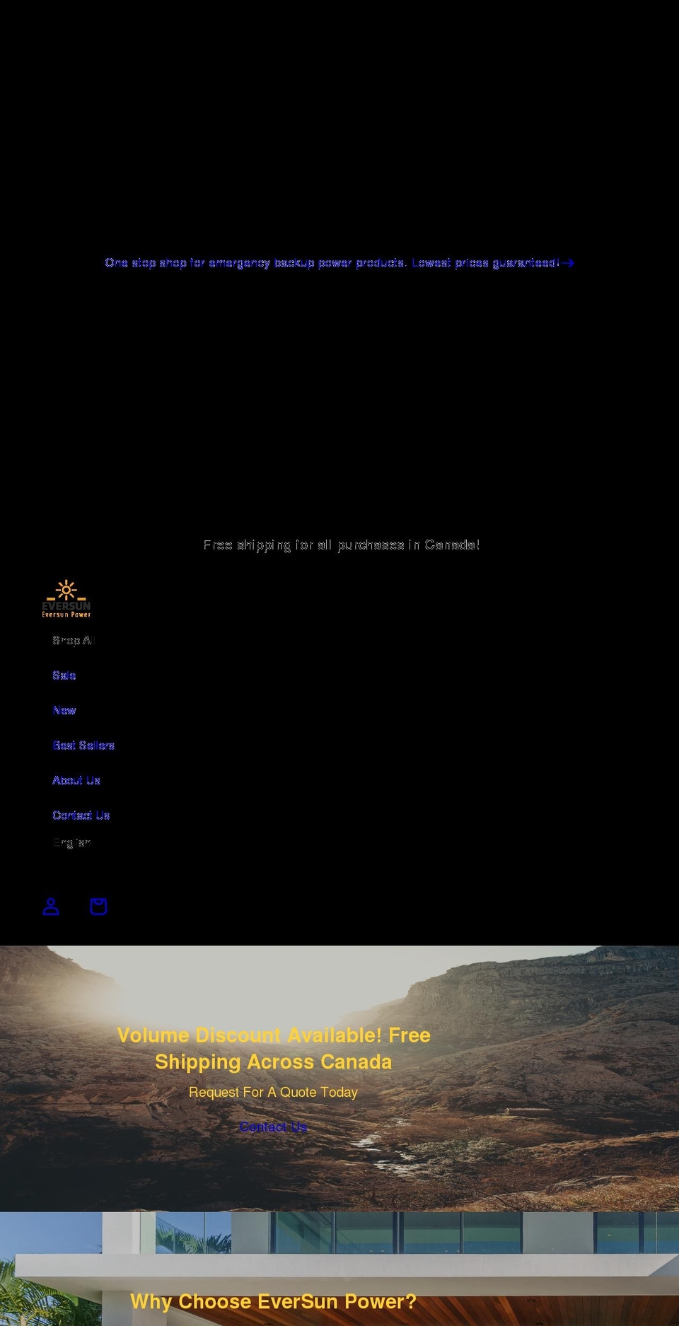 eversunpower.com shopify website screenshot