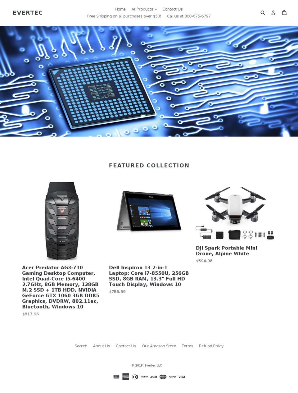 evertecworld.com — Shopify storefront screenshot
