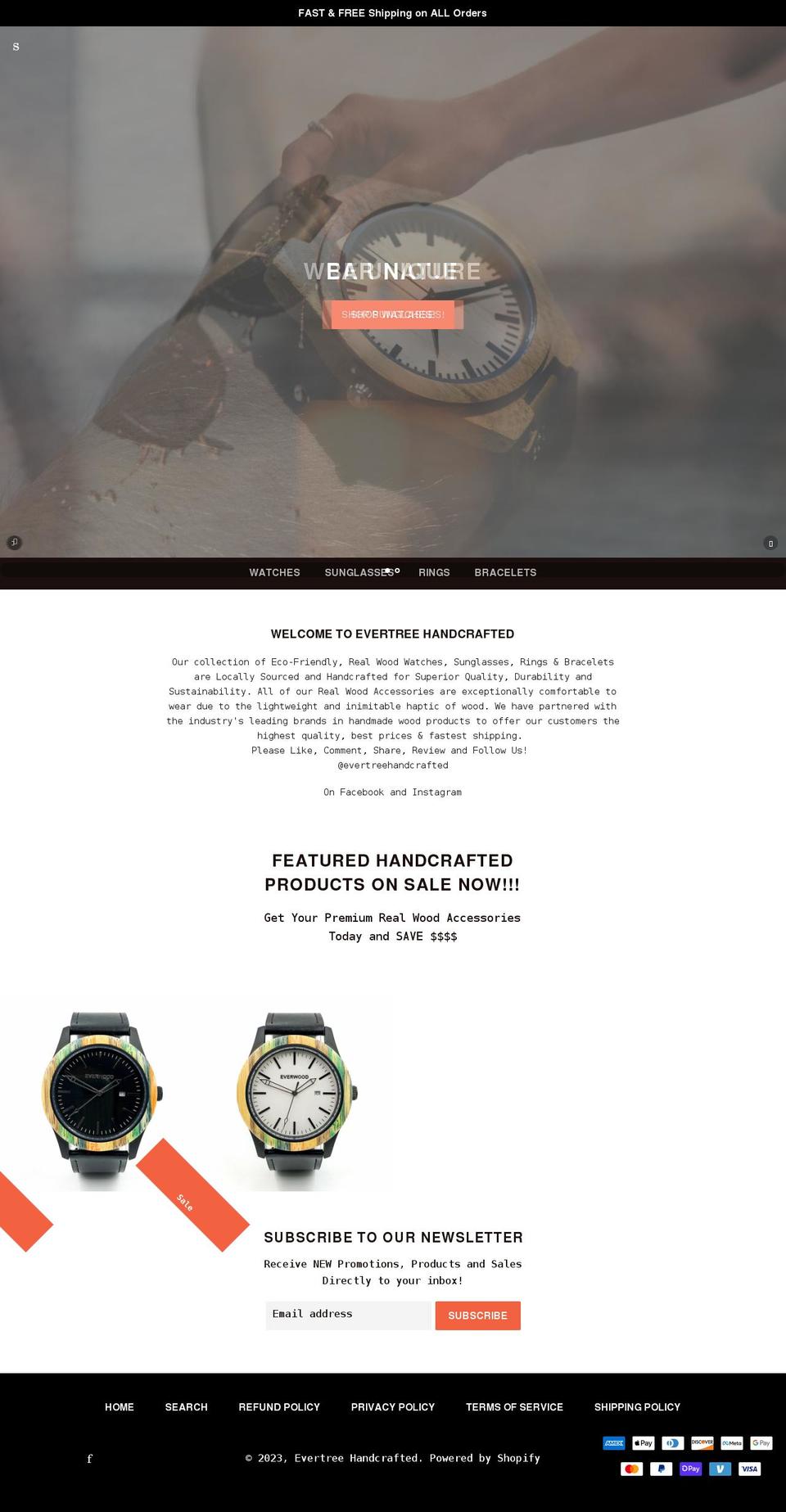 evertreehandcrafted.com shopify website screenshot