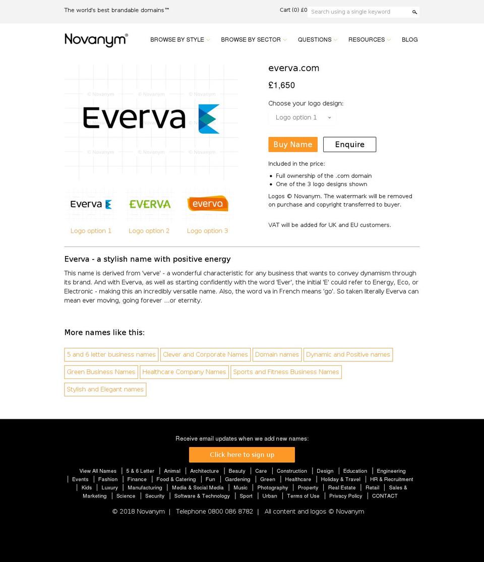 everva.com shopify website screenshot