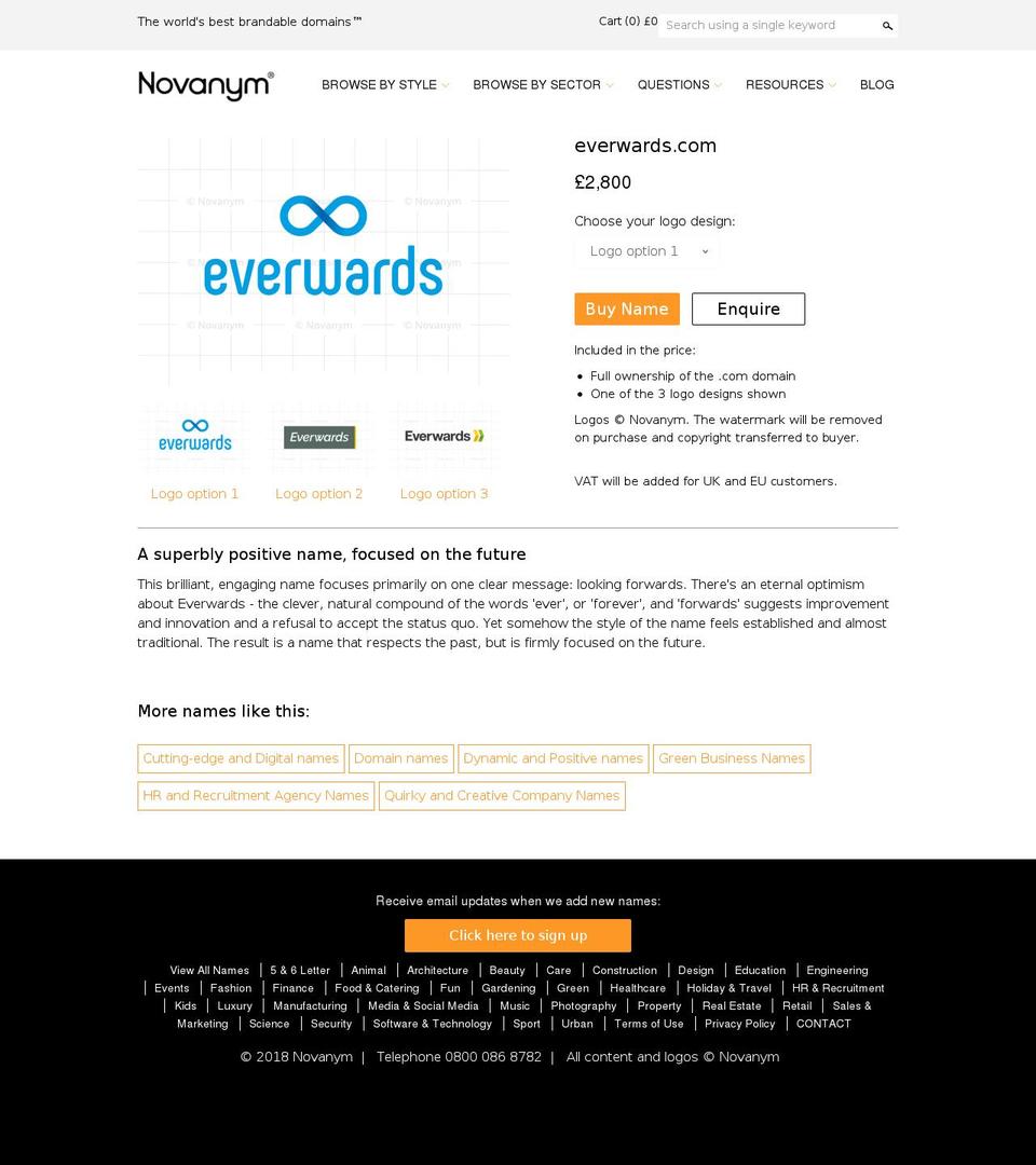 everwards.com — Shopify storefront screenshot