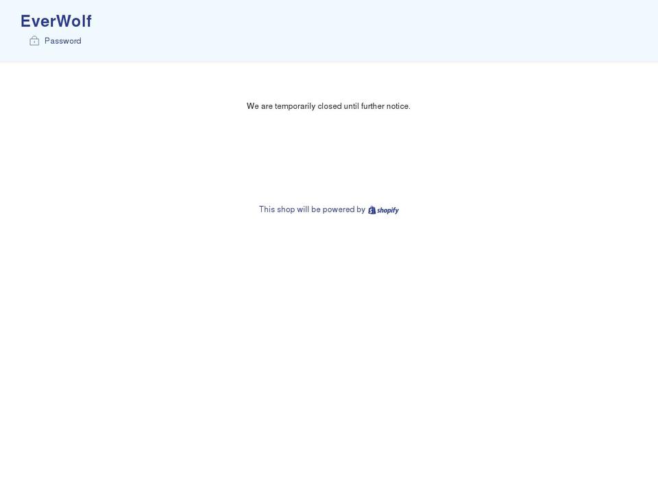 everwolfshop.com shopify website screenshot