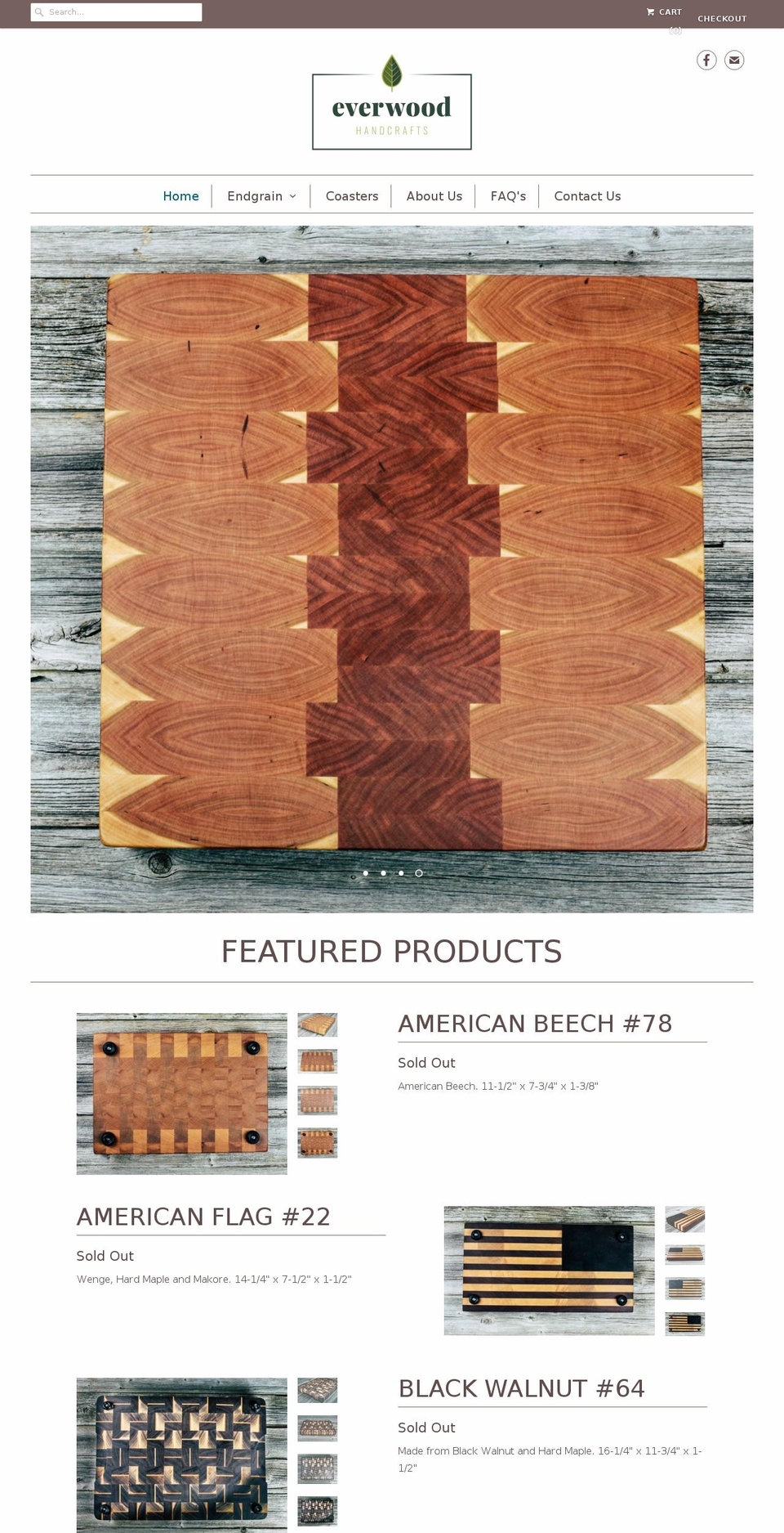everwoodhandcrafts.com — Shopify storefront screenshot