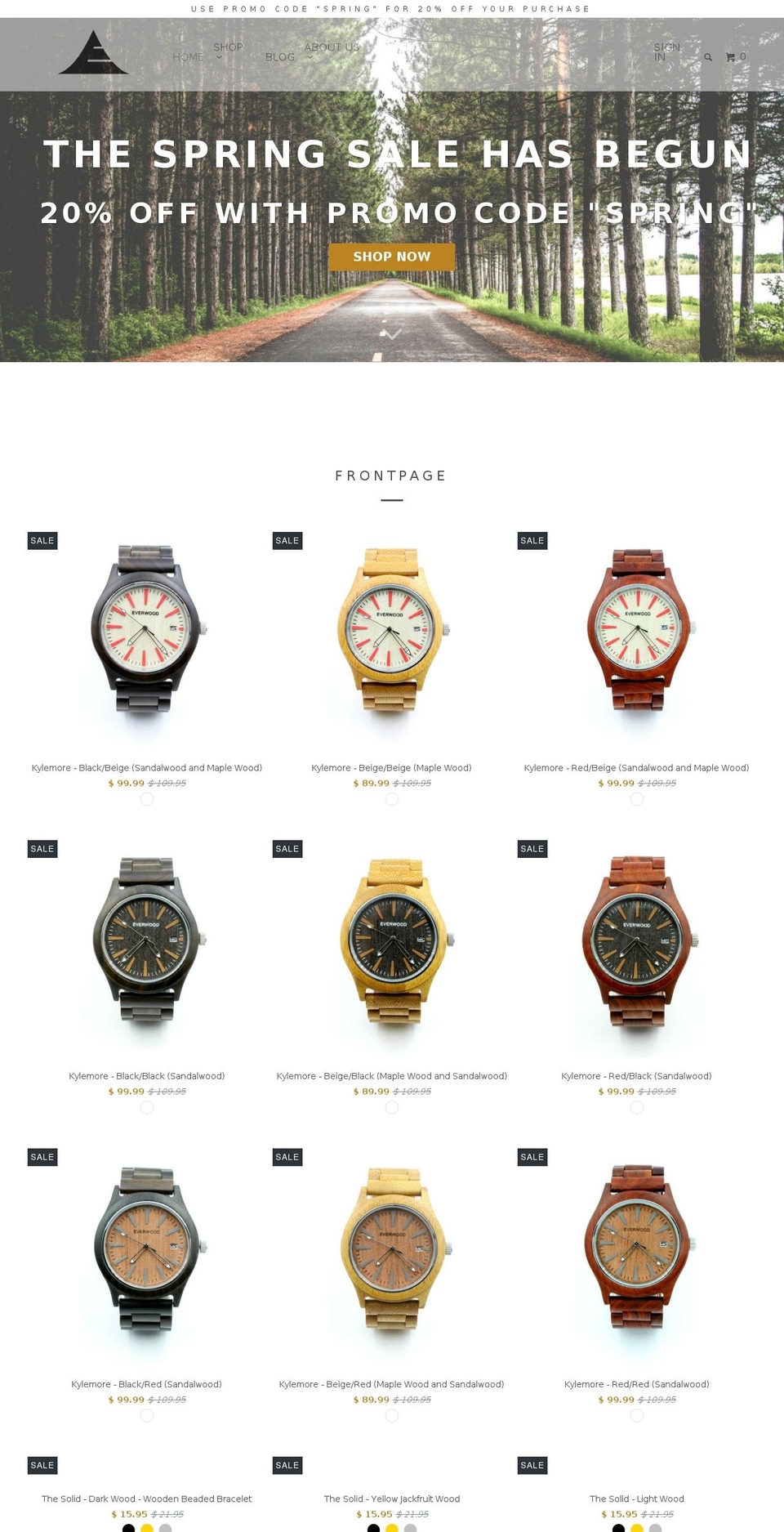 everwoodwatchco.com shopify website screenshot