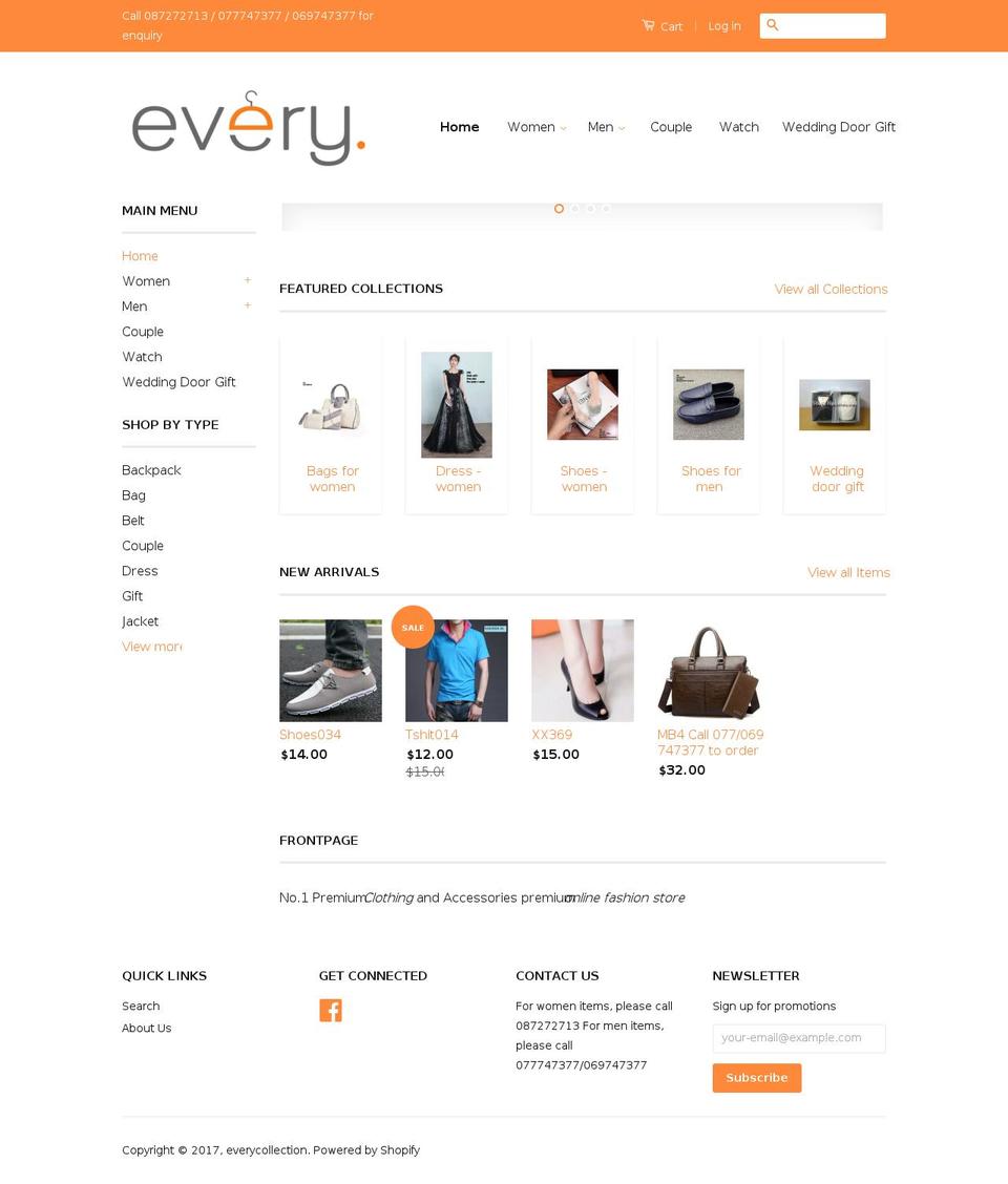 every1collection.com shopify website screenshot