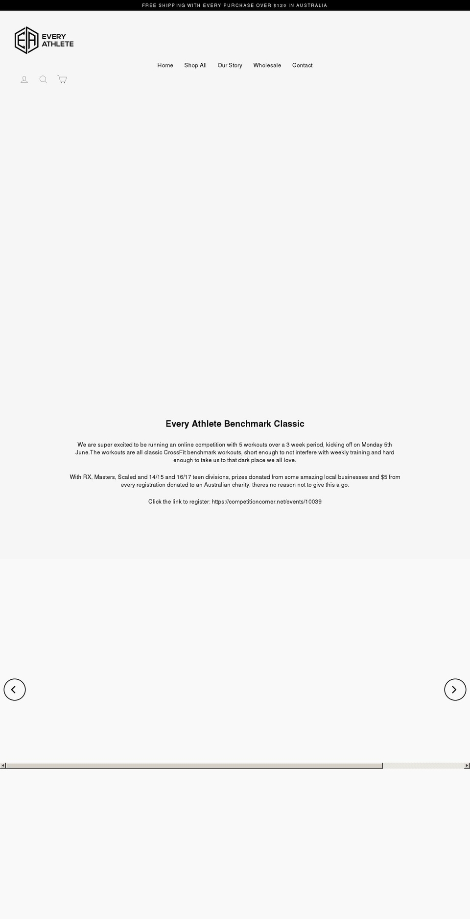 everyathlete.com.au shopify website screenshot