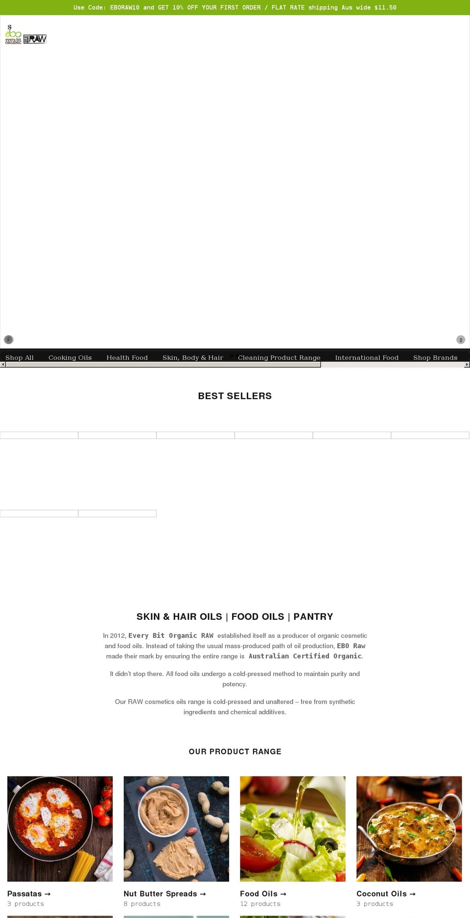everybitorganic.com.au shopify website screenshot