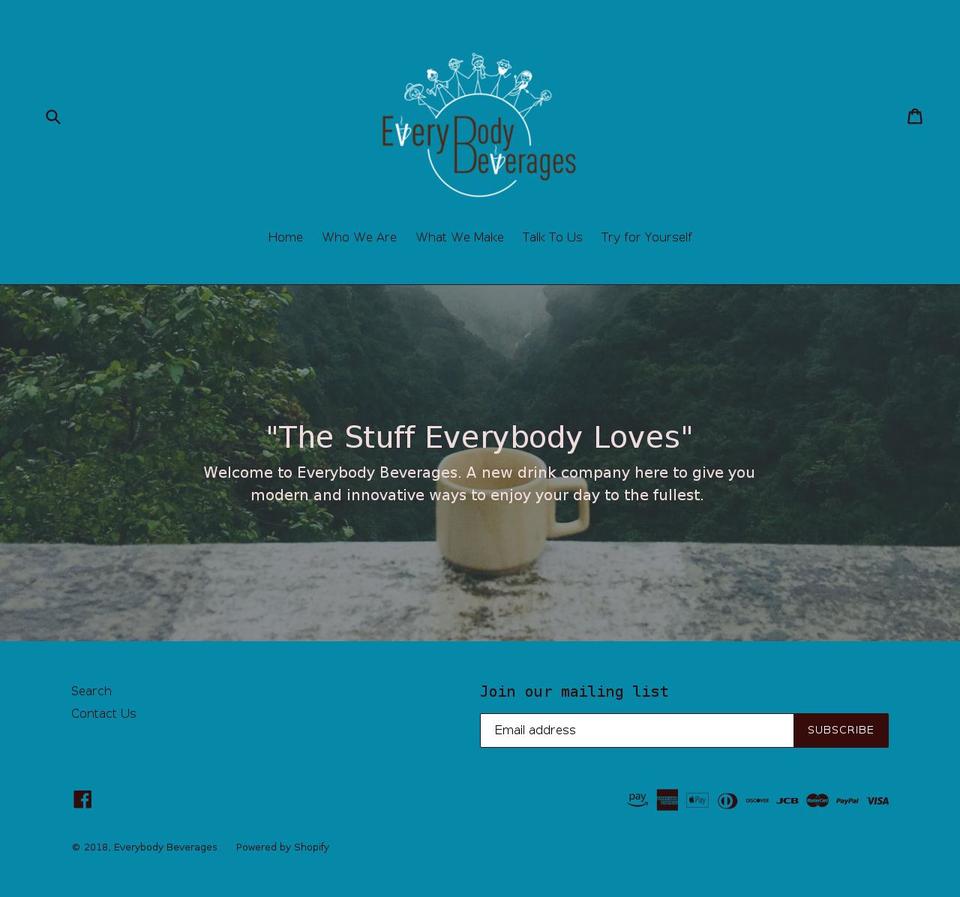 everybodybevs.com shopify website screenshot