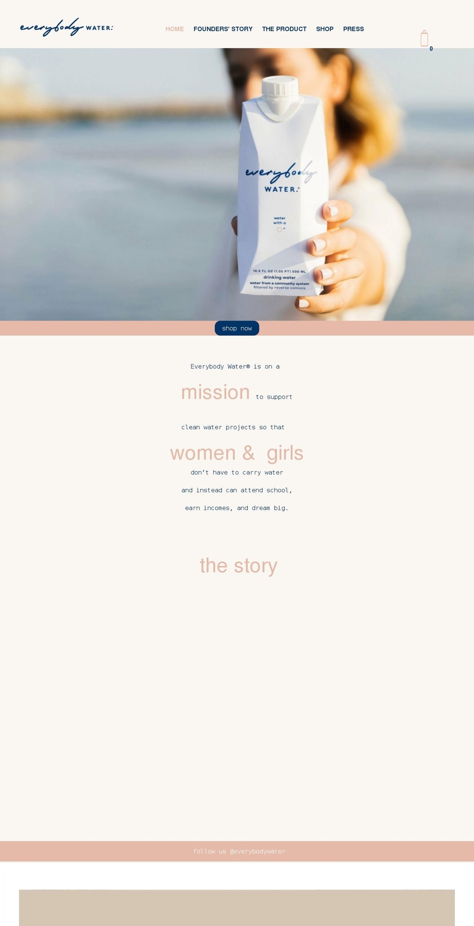 everybodywater.com shopify website screenshot