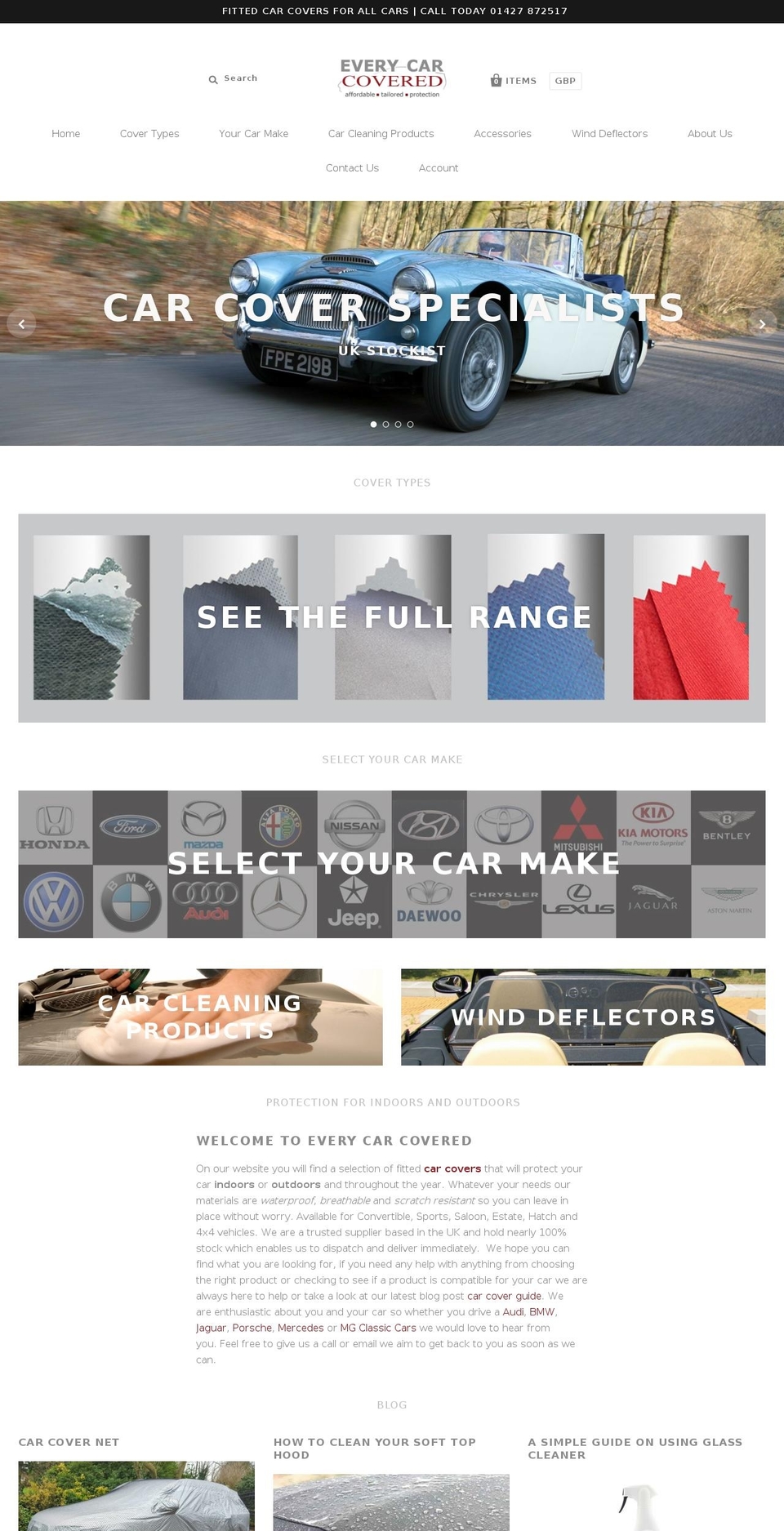 Pacific Shopify theme site example everycarcovered.com