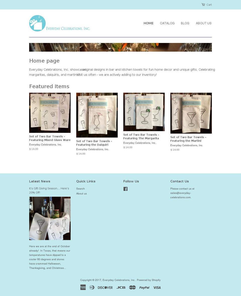everyday-celebrations.com shopify website screenshot