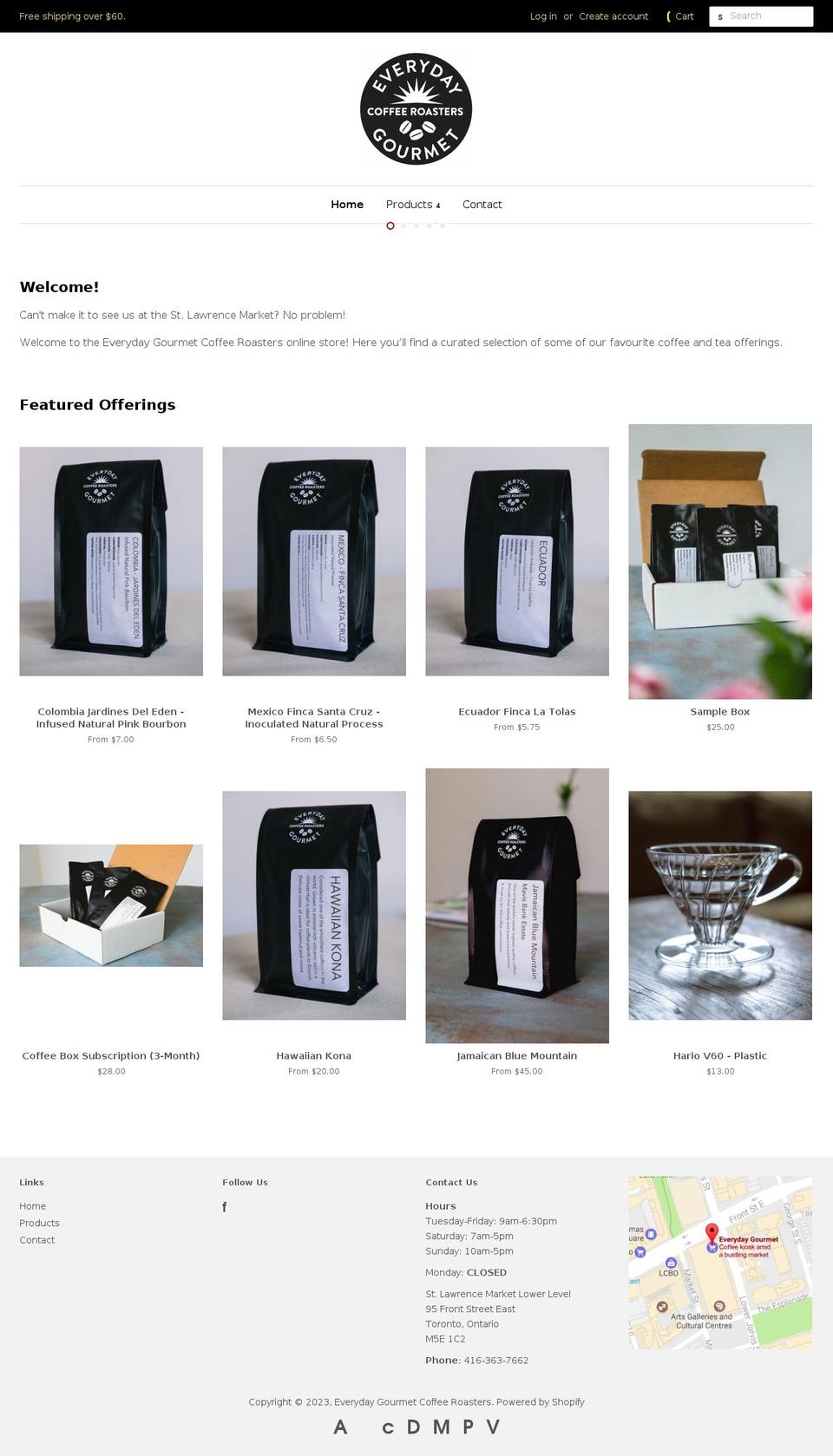 everyday-gourmet-coffee.myshopify.com shopify website screenshot