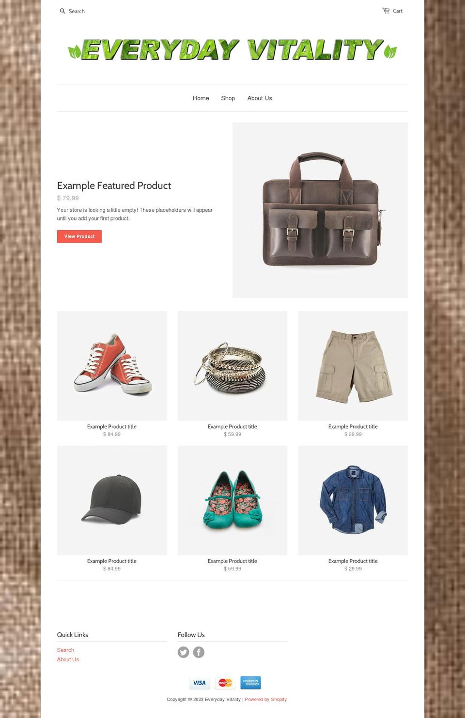 everyday-vitality.myshopify.com shopify website screenshot