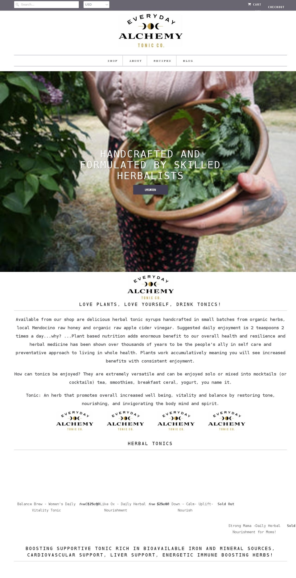 everydayalchemytonic.com shopify website screenshot