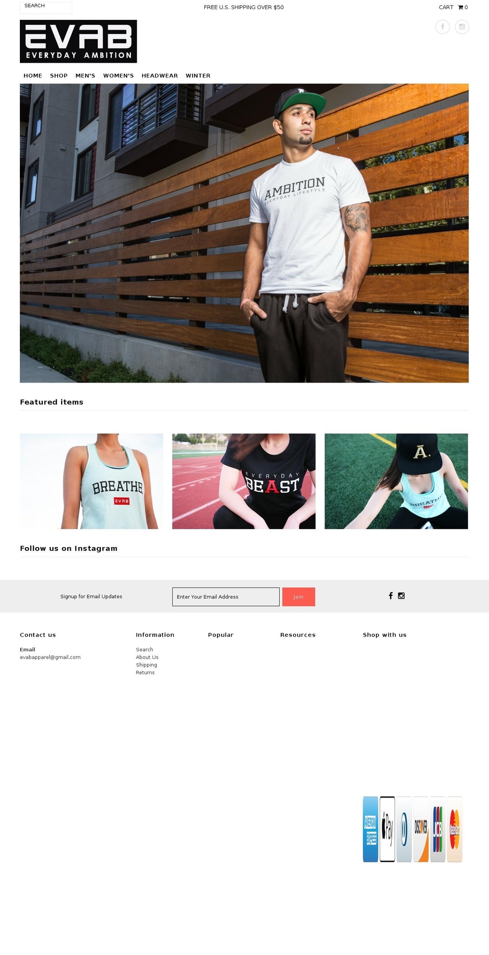everydayambition.com shopify website screenshot