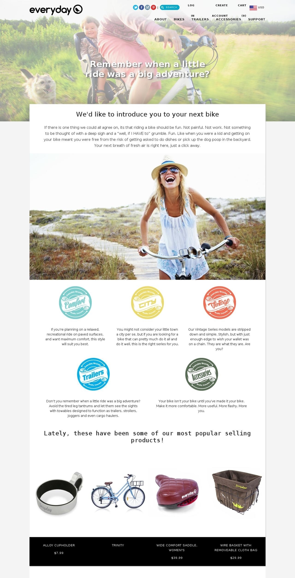 Everyday Bicycles Shopify theme site example everydaybicycles.com