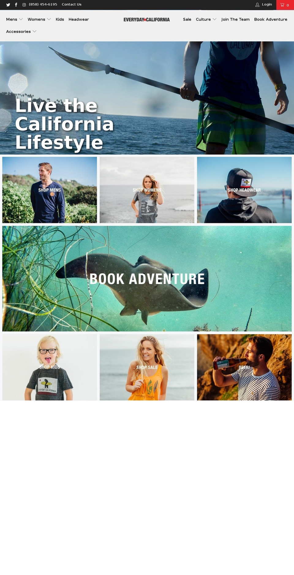 everydaycaliforniaapparel.com shopify website screenshot