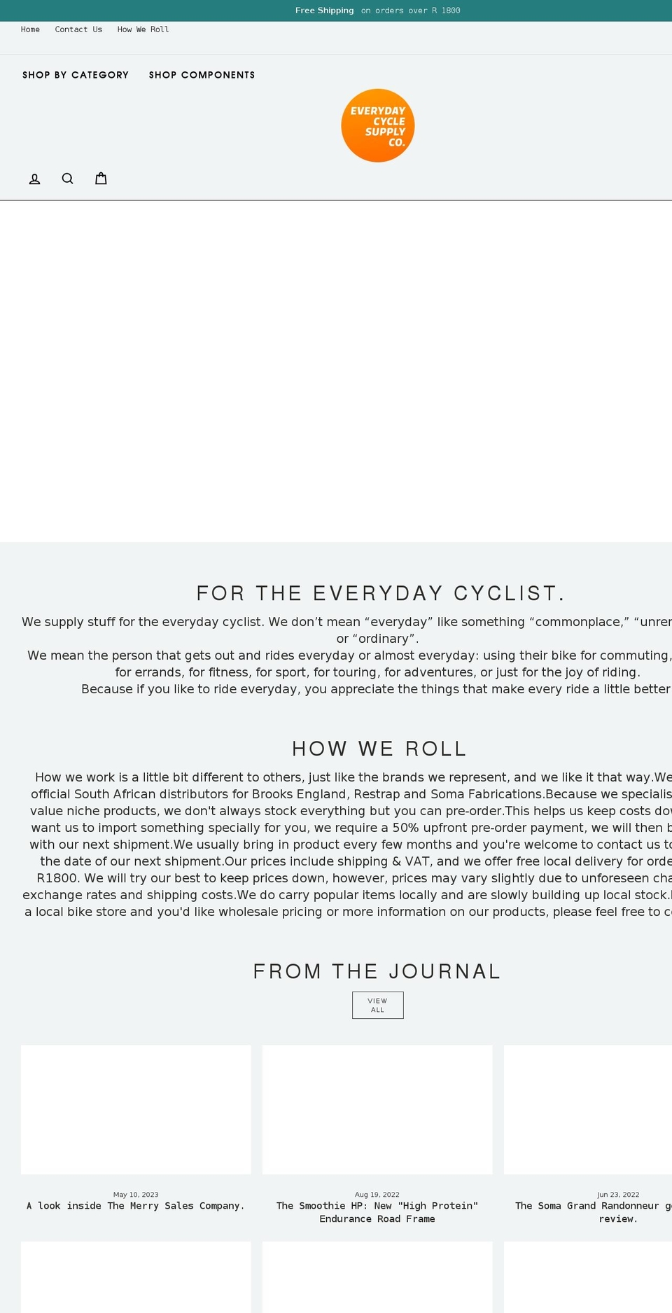 everydaycyclesupplyco.com shopify website screenshot