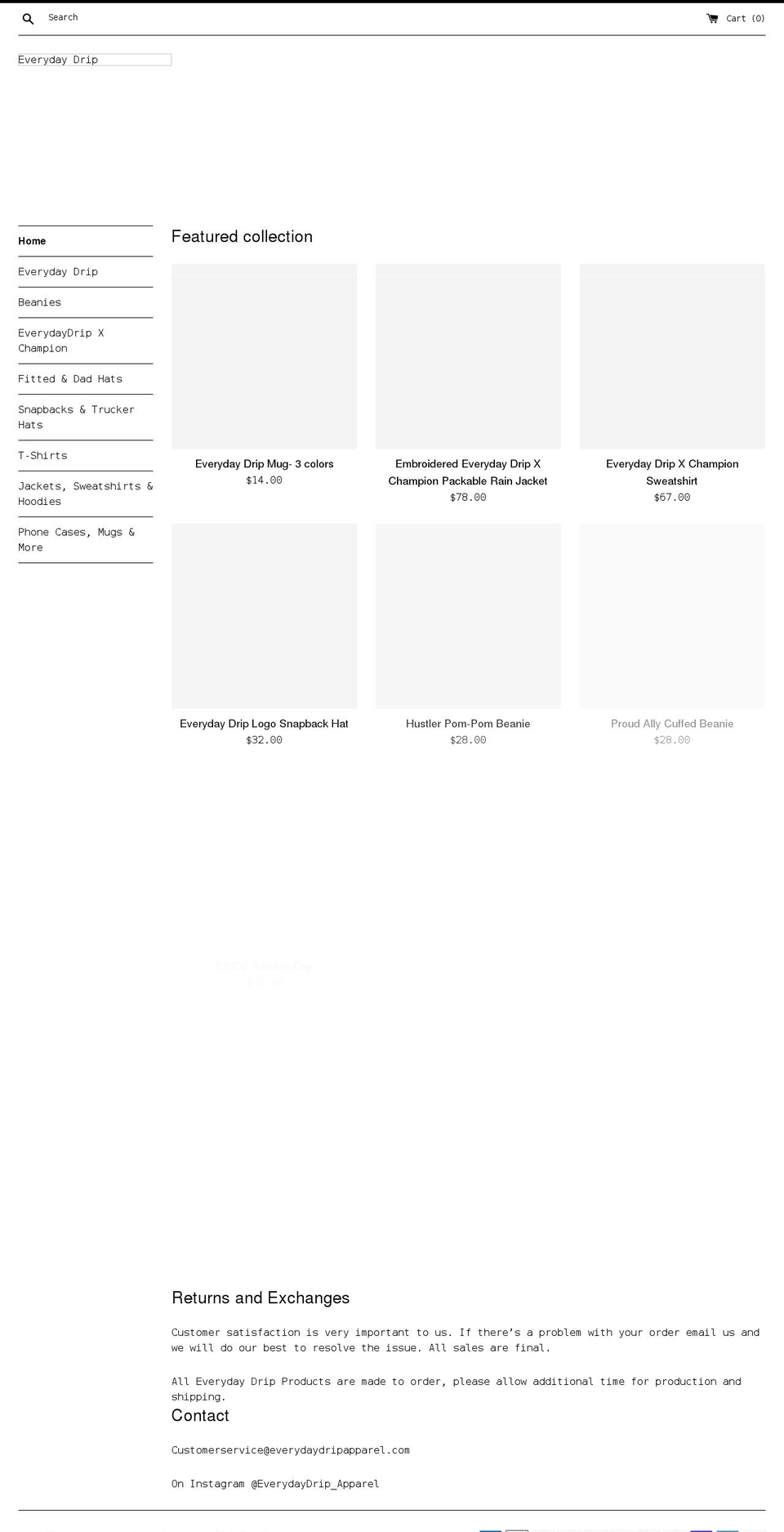 everydaydripapparel.com shopify website screenshot