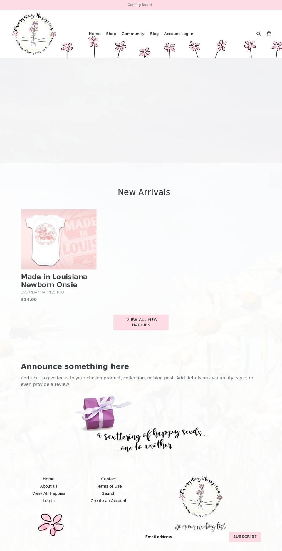 everydayhappies.net shopify website screenshot