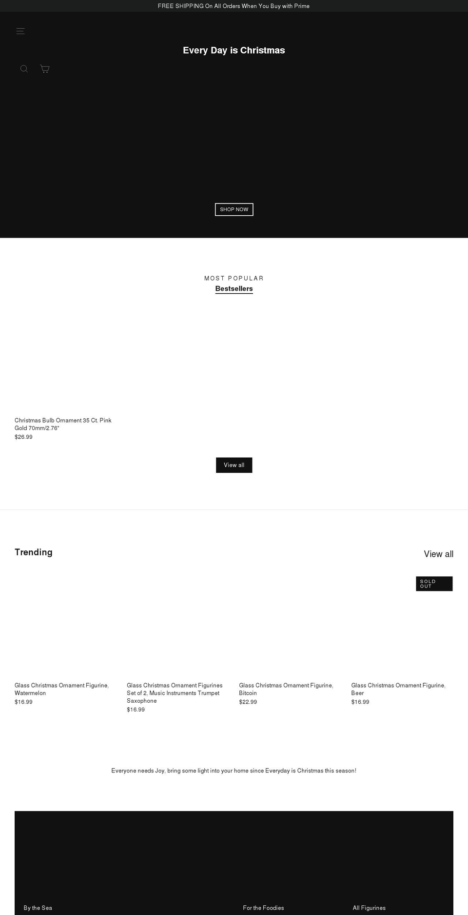 everydayischristmas.shop shopify website screenshot
