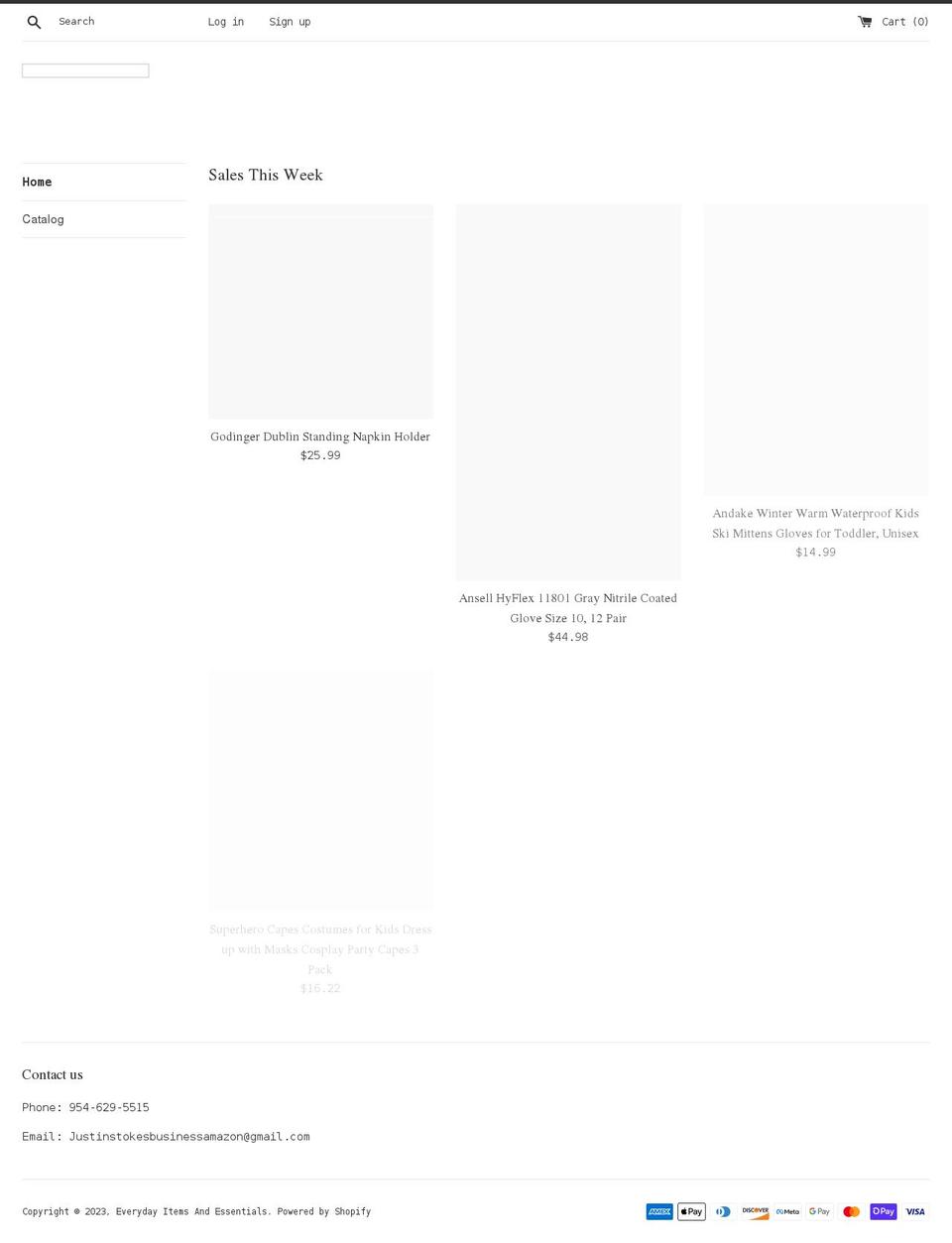 everydayitemsandessentials.com shopify website screenshot