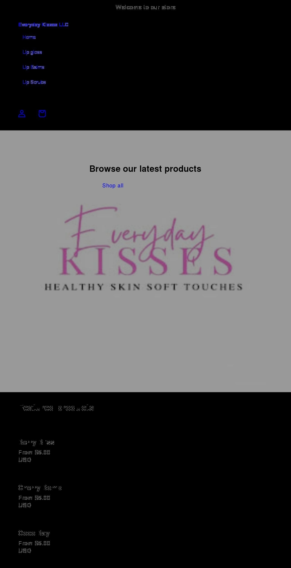 everydaykisses.com shopify website screenshot