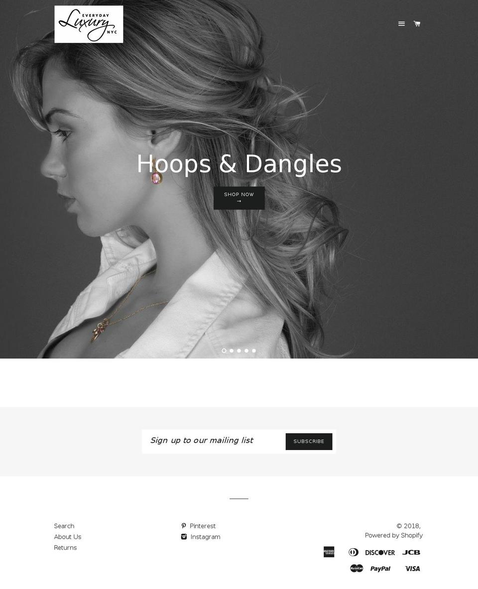 everydayluxurynyc.com — Shopify storefront screenshot