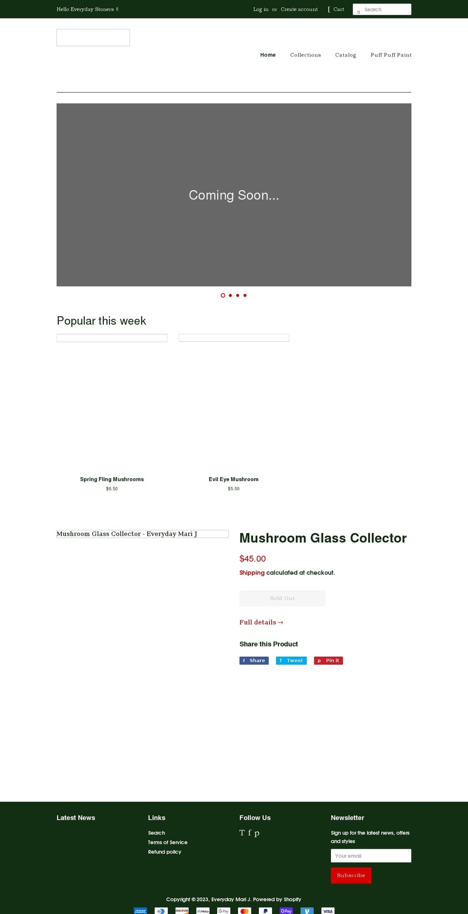 everydaymarij.com shopify website screenshot