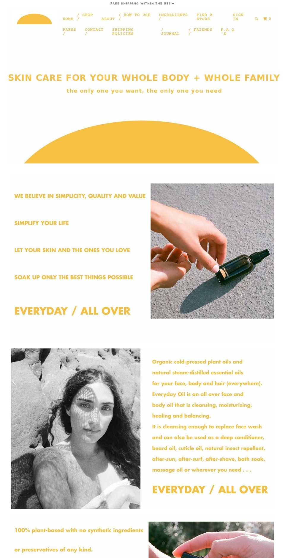 everydayoil.com — Shopify storefront screenshot