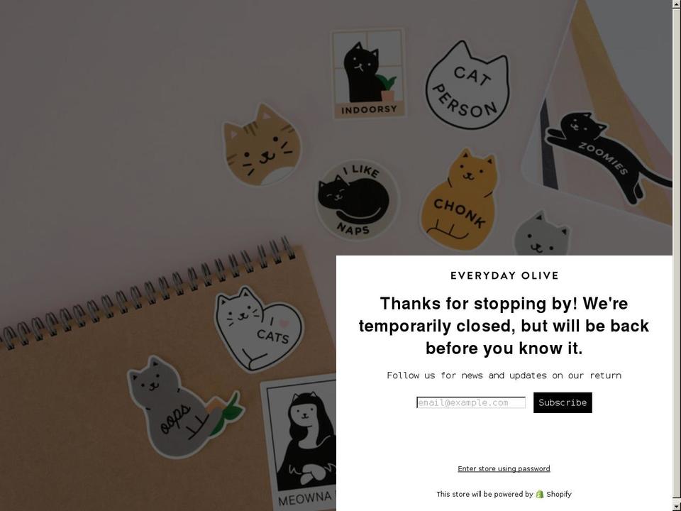 everydayolive.com shopify website screenshot