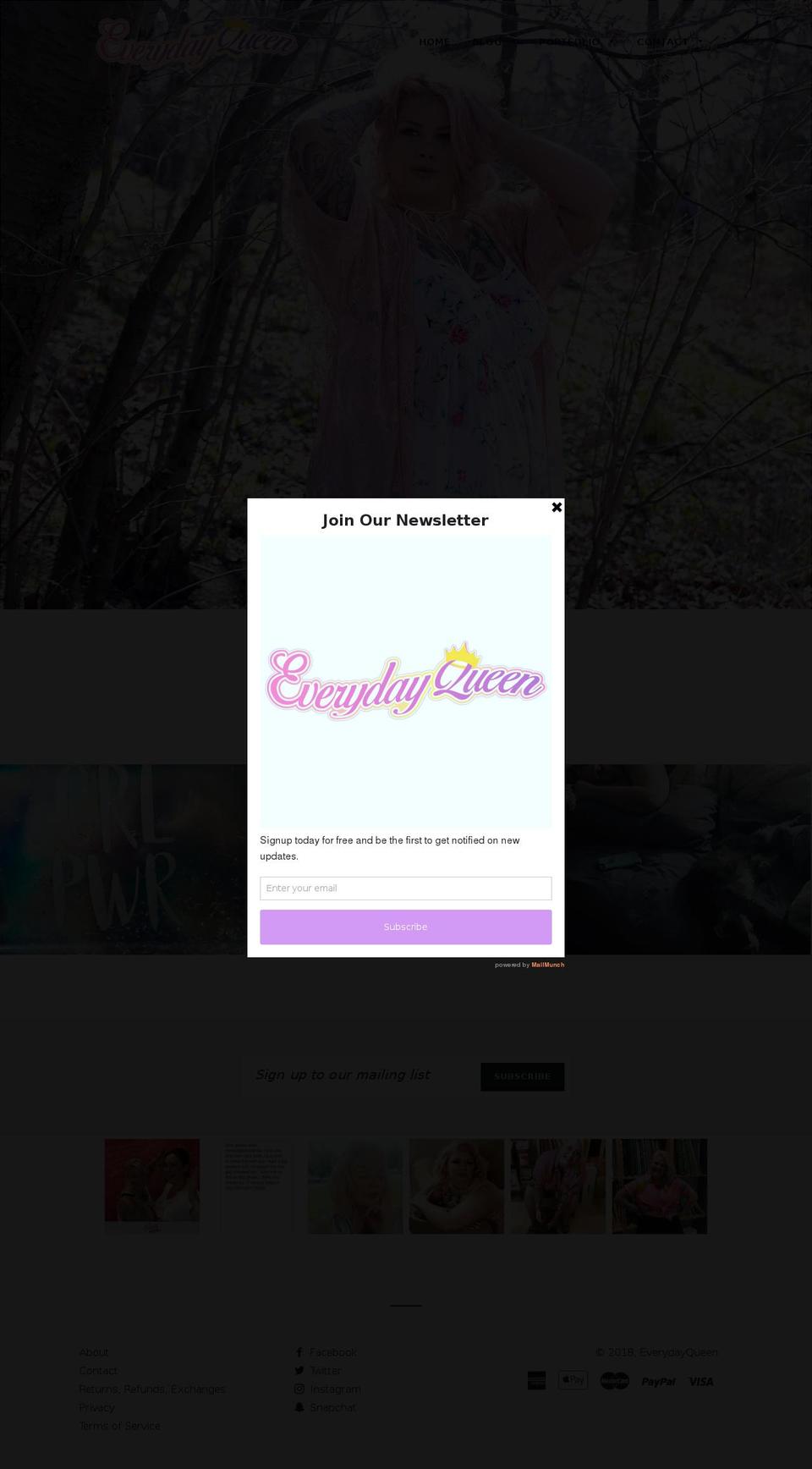 everydayqueen.ca shopify website screenshot