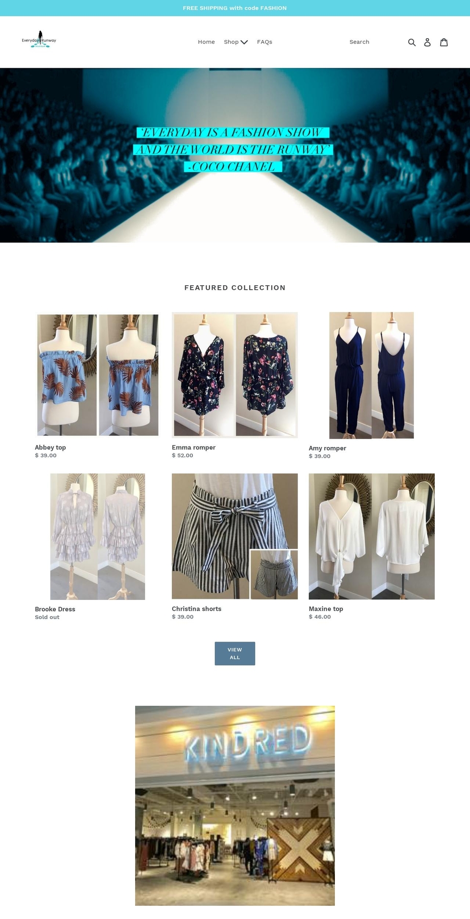 everydayrunway.com — Shopify storefront screenshot